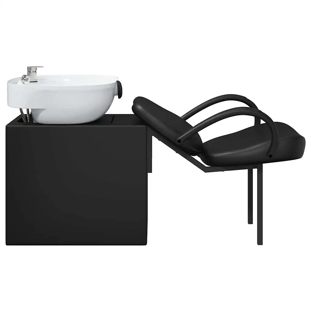 Sedia per Shampoo Nero e Bianco 136 x 60 x 92 cm PVC 42009072