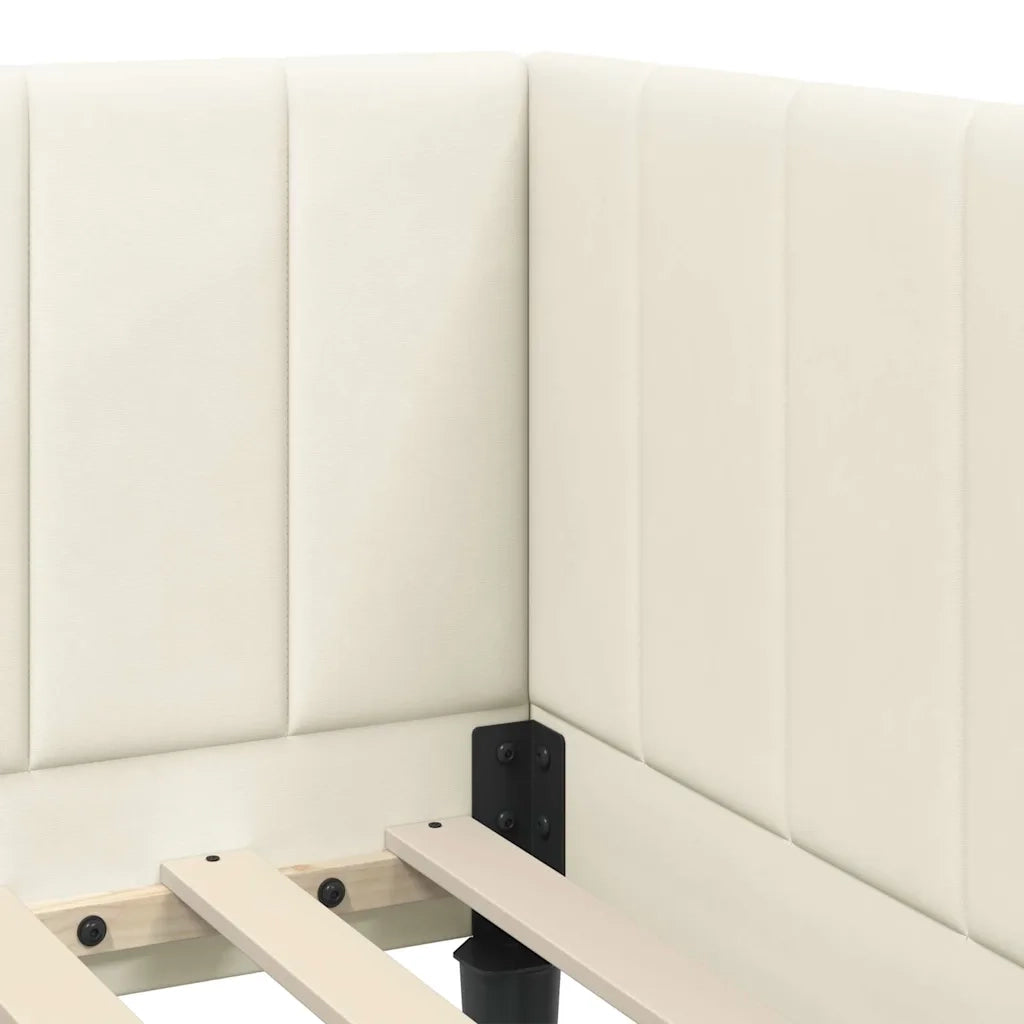Cornice del letto ad angolo Crema 80 cm x 200 cm Velluto 42016335