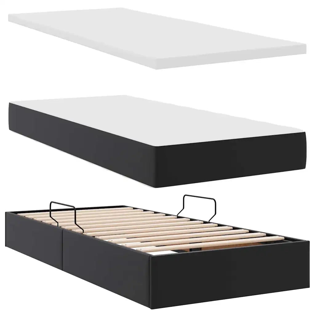 Letto con contenitore e materasso Nero 90 x 200 cm 3370146