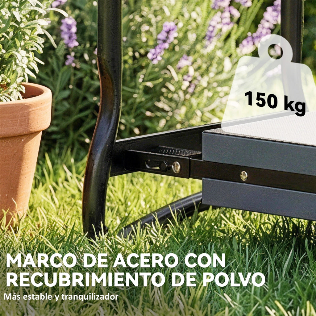 Sgabello da Giardino Pieghevole con Cuscino EVA e Borsa per Attrezzi ¨C Minimal ¨C Grigio