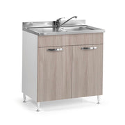 Sottolavello 80x50x85H cm con due ante olmo lavello incluso