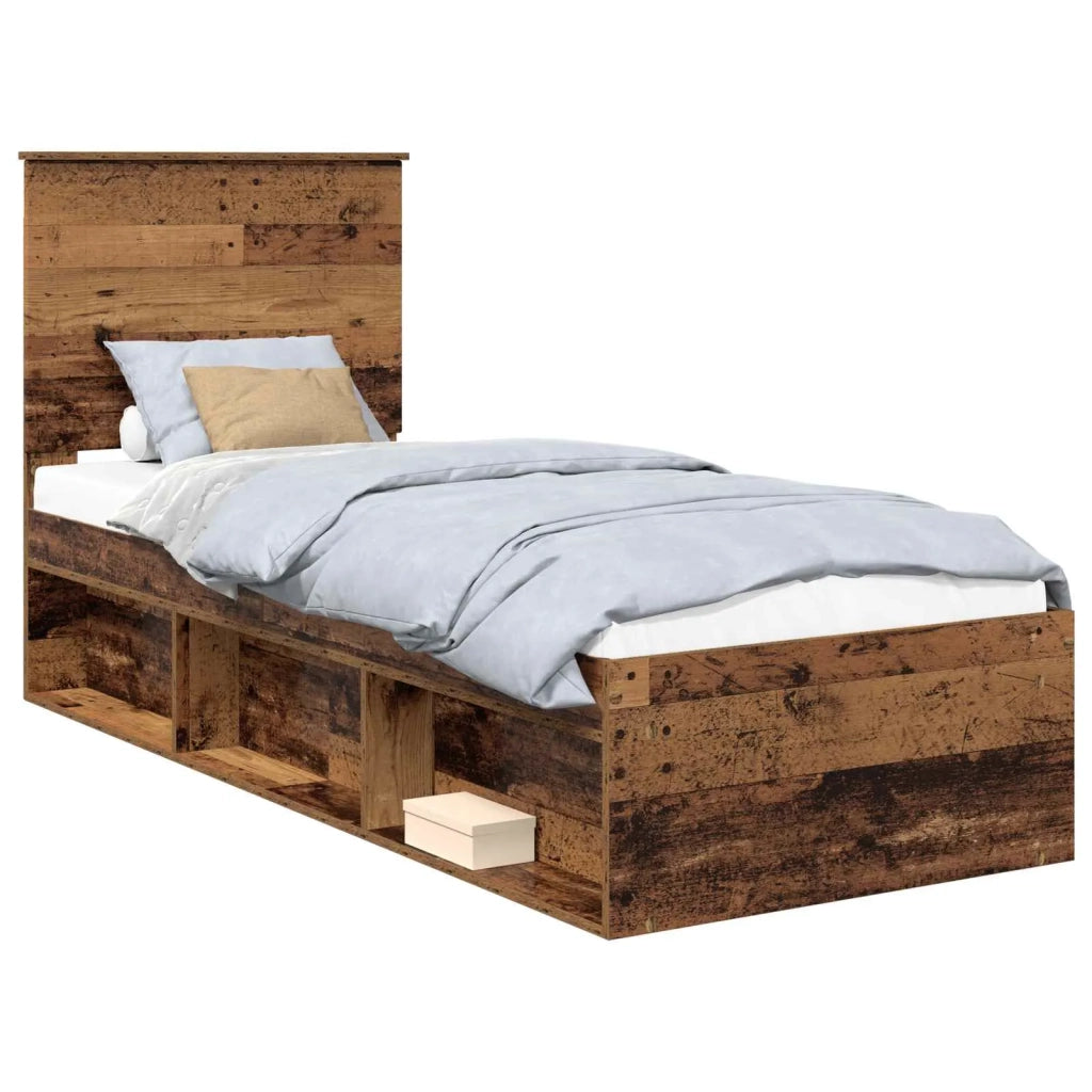 Struttura del letto-Giroletto Legno vecchio 75 x 190 cm Pino massello 417766