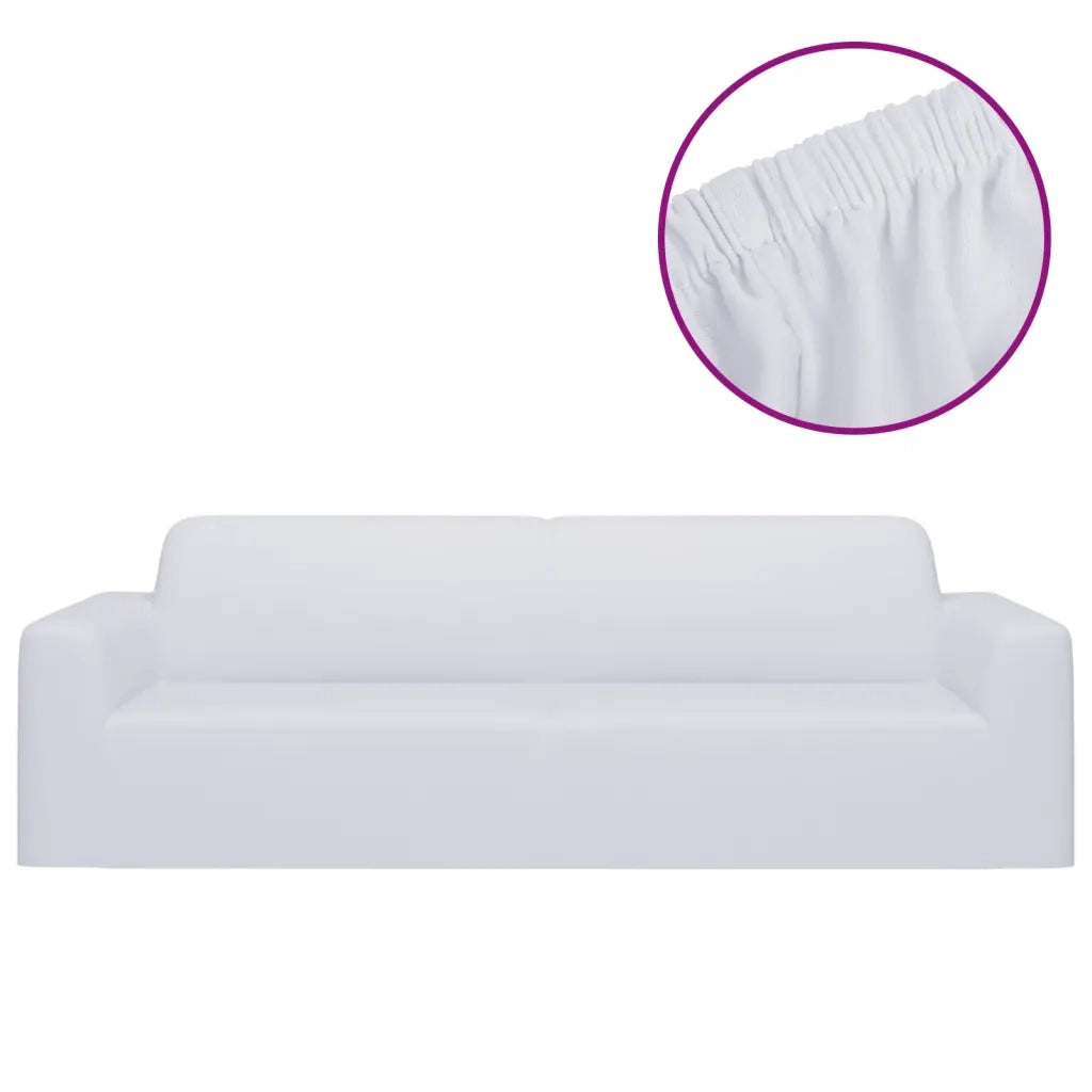 Fodera Elasticizzata Divano 3 Posti in Jersey Poliestere Bianco CFW6953443