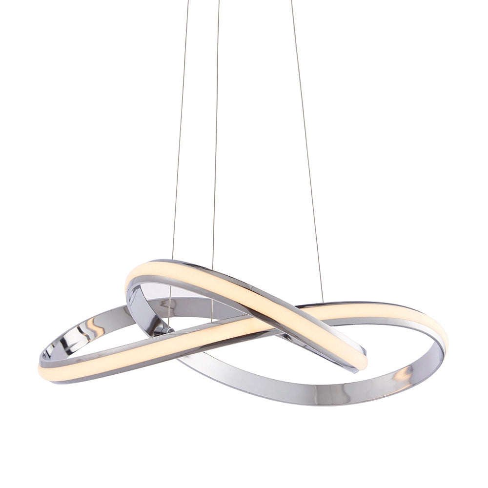 Lampada sospensione loop LED cromata 40,5W Endon ARIA