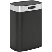 Pattumiera da cucina in acciaio inox con coperchio che rimane aperto, secchio interno removibile, 21,5x19,5x30 cm, nera.