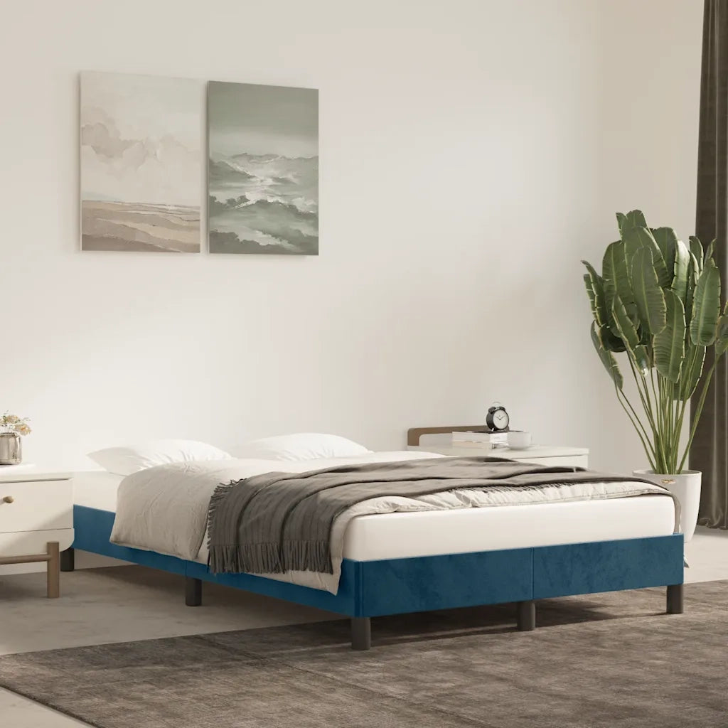 Giroletto senza Materasso Blu Scuro 120x190 cm Velluto 379506