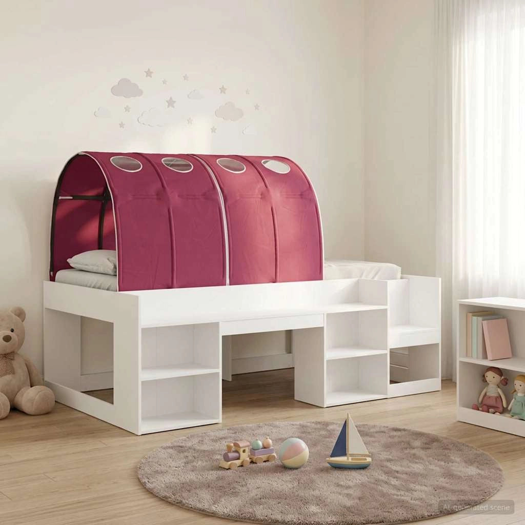 Letto alto per bambini con storage 3 pz Bianco e Rosso 3423597