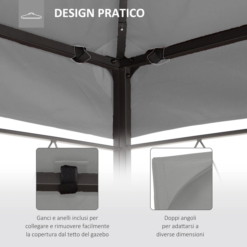 Gazebo 4x3 m a 2 Livelli ¨C Minimal ¨C Grigio