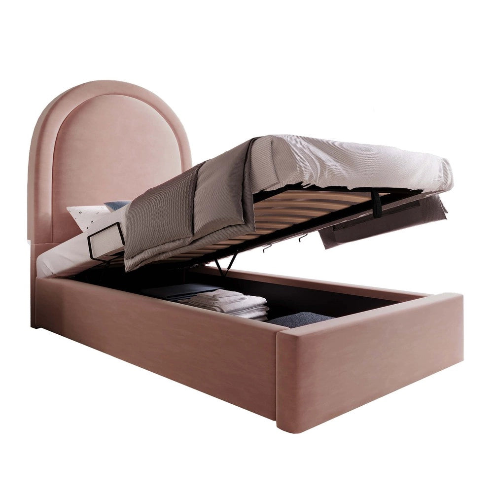 Letto Singolo Imbottito per Bambini ¨C MINIMAL ¨C Rosa Velluto 90x190