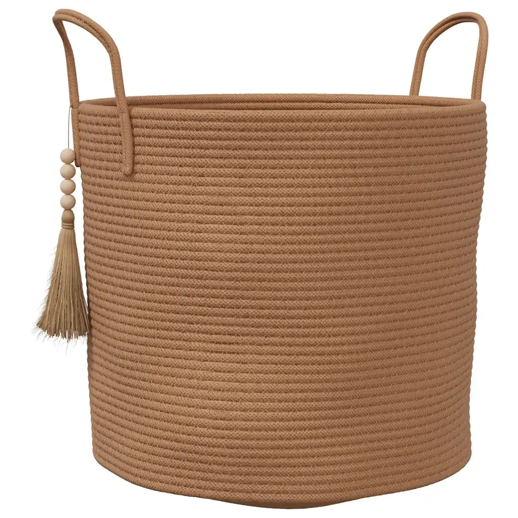 Cestino Portaoggetti Marrone Ø40x35 cm in Cotone 358496