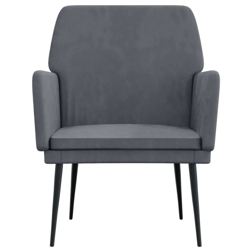Poltrona Grigio Scuro 62x79x79 cm Velluto 351373