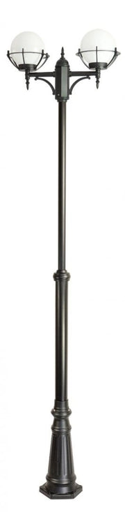 SU-MA Lanterna giardino 280cm 2 sfere nere E27 IP43