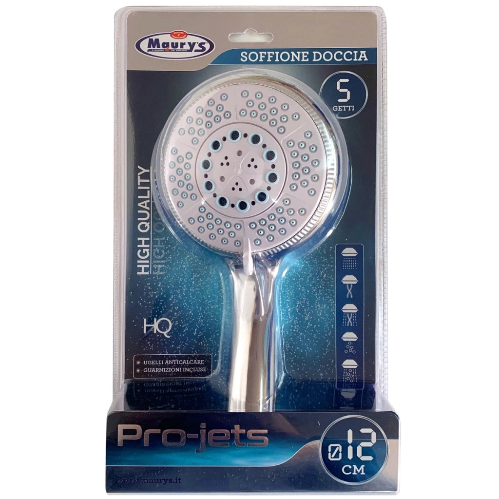 MAURY'S SOFFIONE PER DOCCIA MULTIFUNZIONE 5 FUNZIONI 12 CM