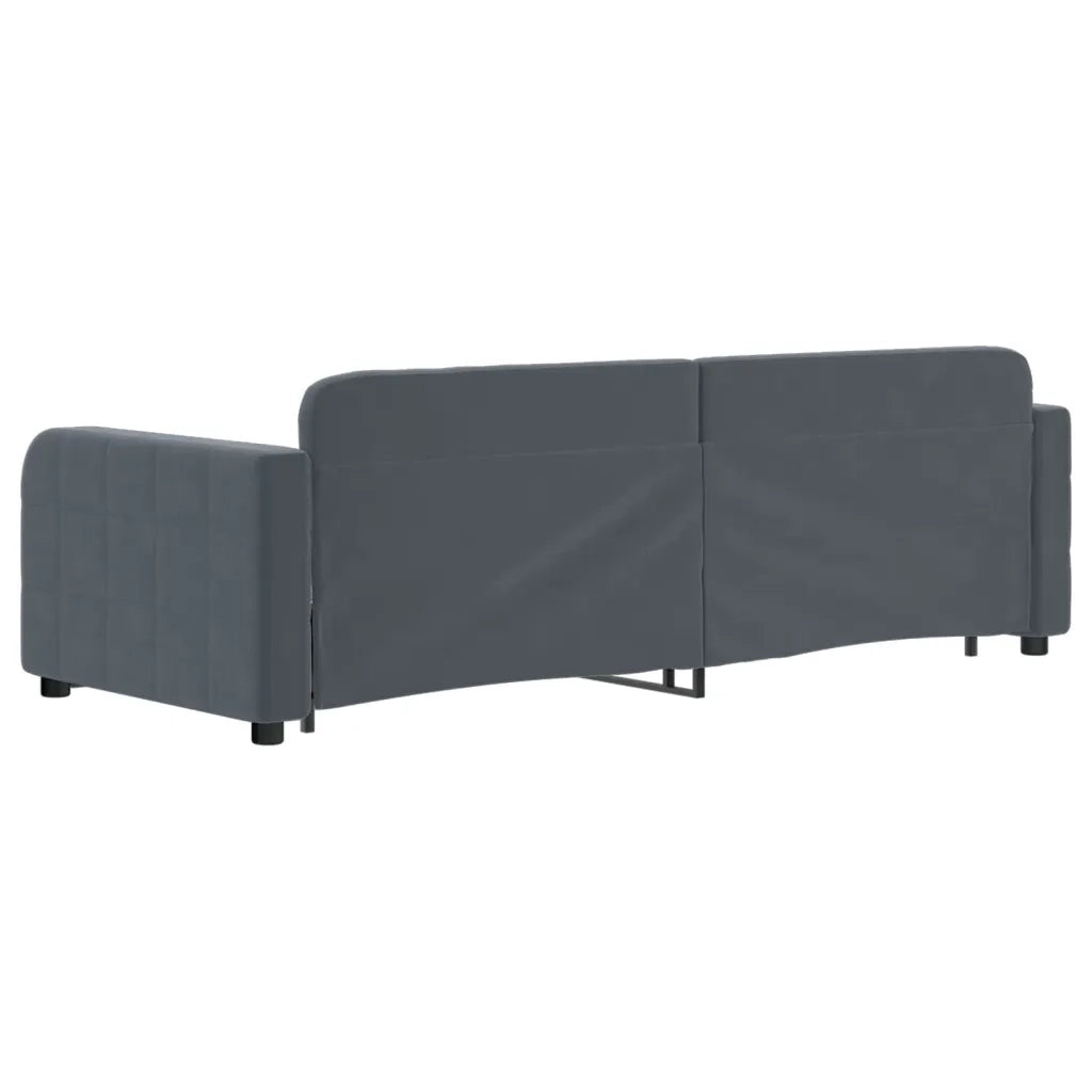 Divano letto | Sof¨¤ letto | Letto singolo Estraibile Grigio Scuro 80x200cm Velluto