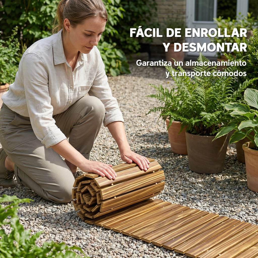 Passerella Giardino Legno Carbonizzato ¨C Xylo ¨C 120x38 cm Pieghevole Esterno