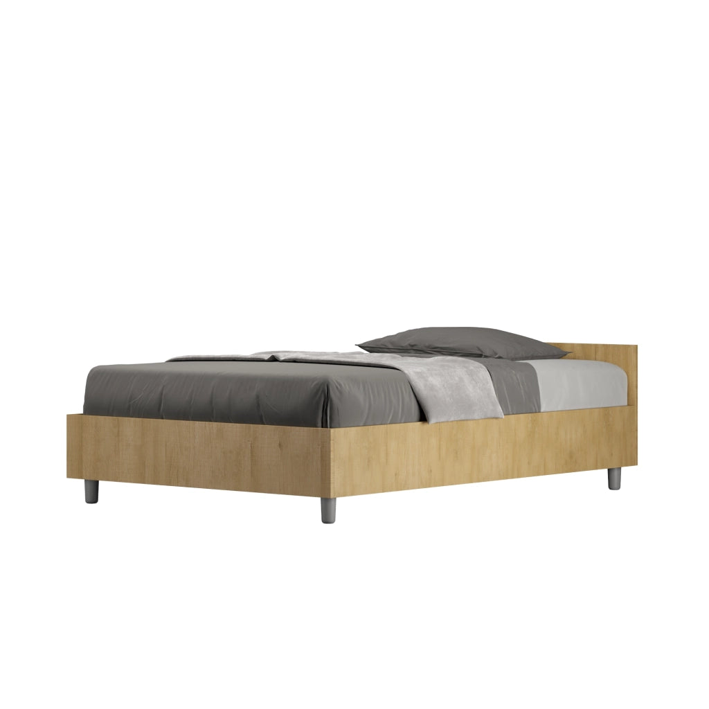 BS COM Letto una piazza e mezza con rete 120x200 quercia