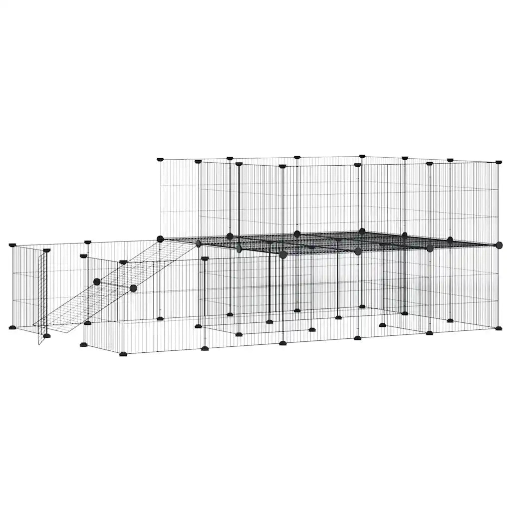 Gabbia per Animali 44 Pannelli con Porta Nera 35x35 cm Acciaio CFW1440922