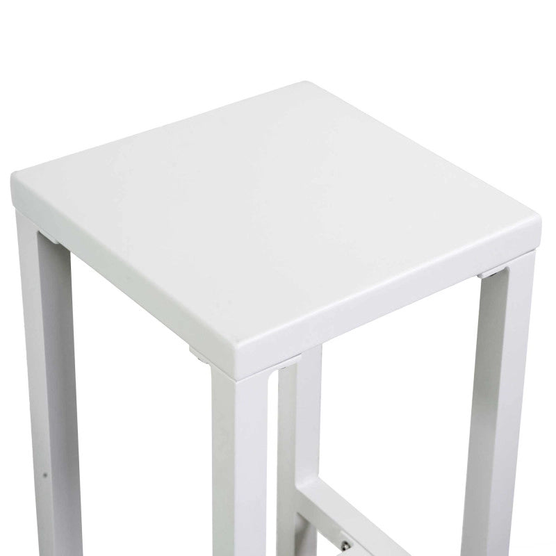 Sgabello Bar Alluminio Alma Bianco Cm 30x30h75