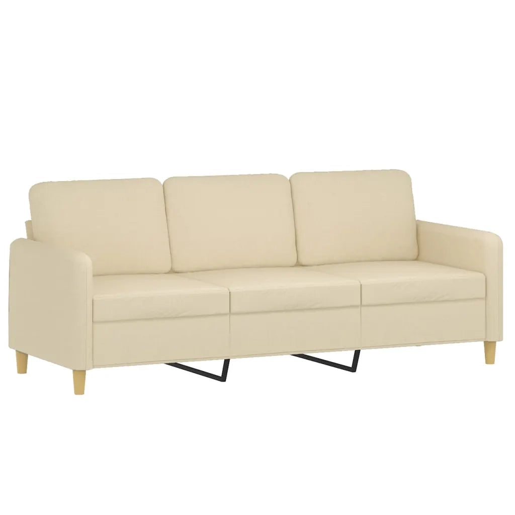 Set di Divani 3 pz con Cuscini Crema in Tessuto 3202128