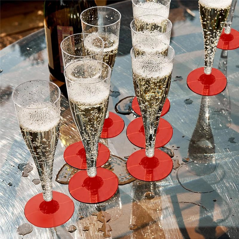 FLUTE SET 96 PZ CONFEZIONE 6 PEZZI L'UNA REALIZZATI IN PLASTICA COLORE ROSSO