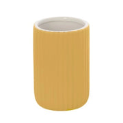 Portaspazzolini bagno da appoggio giallo in ceramica soft touch Spring