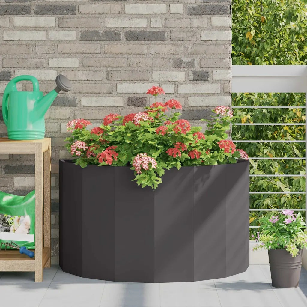 Fioriera | Cassetta per fiori | Vaso Nero 90 x 45 x 50 cm Acciaio