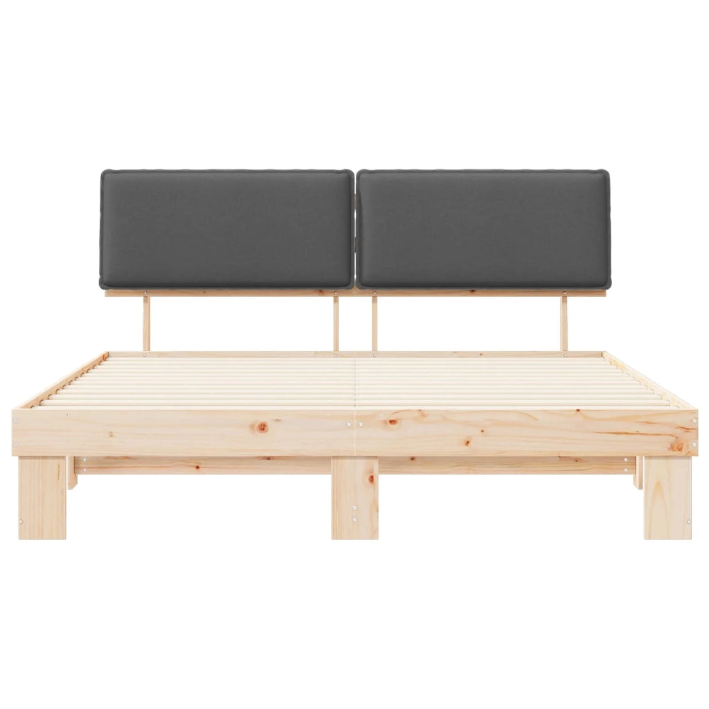 Letto con Testiera Rivestita-Struttura Letto con Testiera Grigio scuro 180 x 200 cm 491483