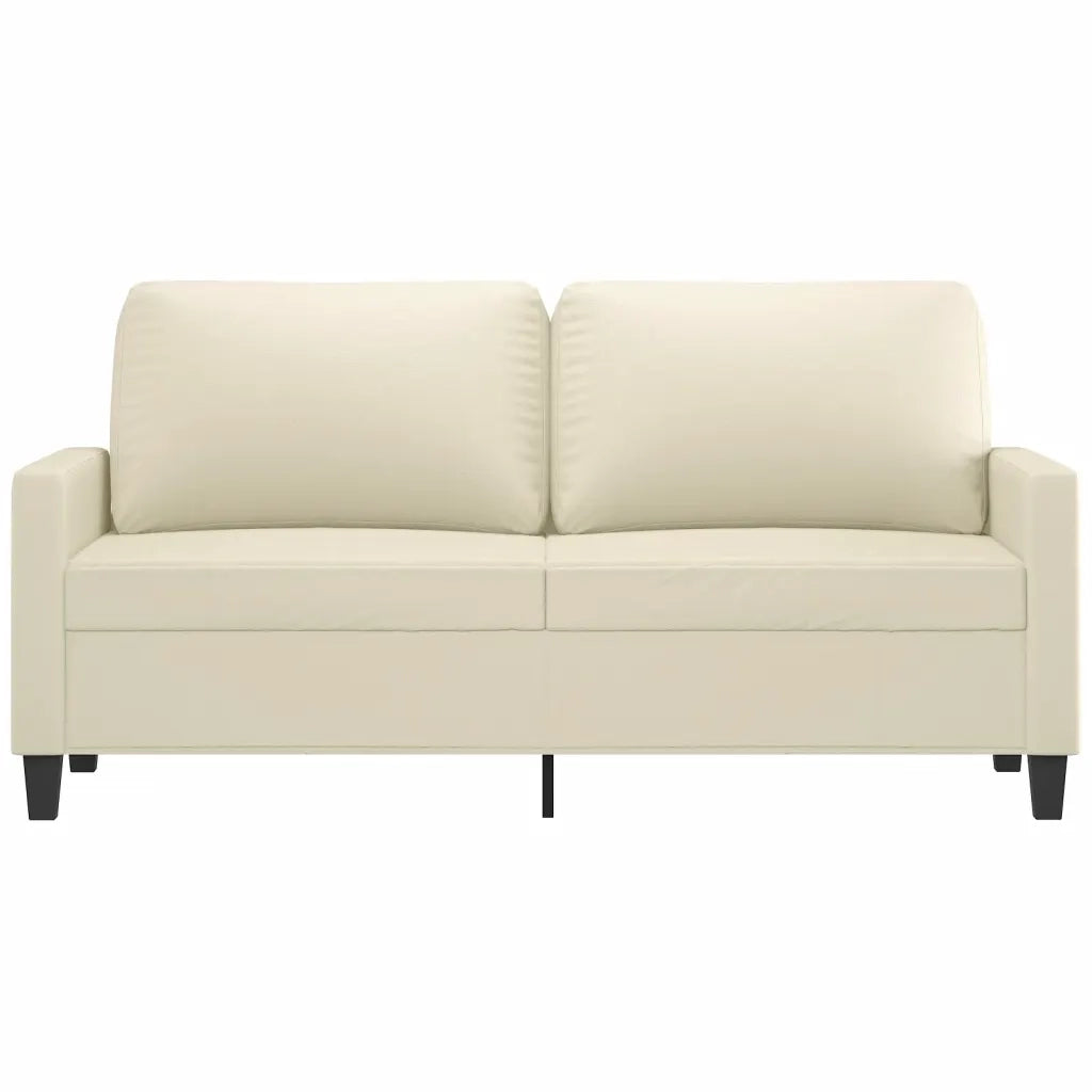 Divano a 2 Posti Crema 140 cm in Similpelle 359138