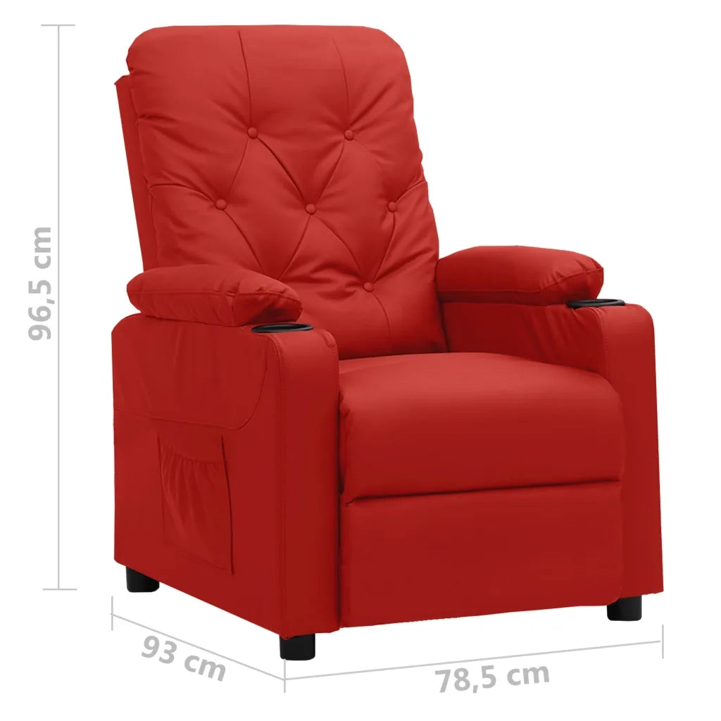 Poltrona Reclinabile Rosso Vino in Similpelle 339128