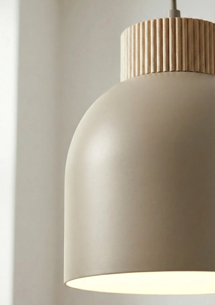 Lampada a sospensione VIGO beige legno 1xE27