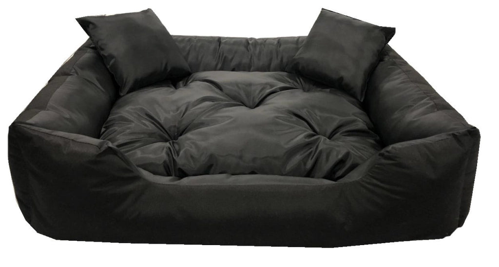 AIO FACTORY 75x65 cm ECCO Cuccia per cani impermeabile nera con cuscino per cani