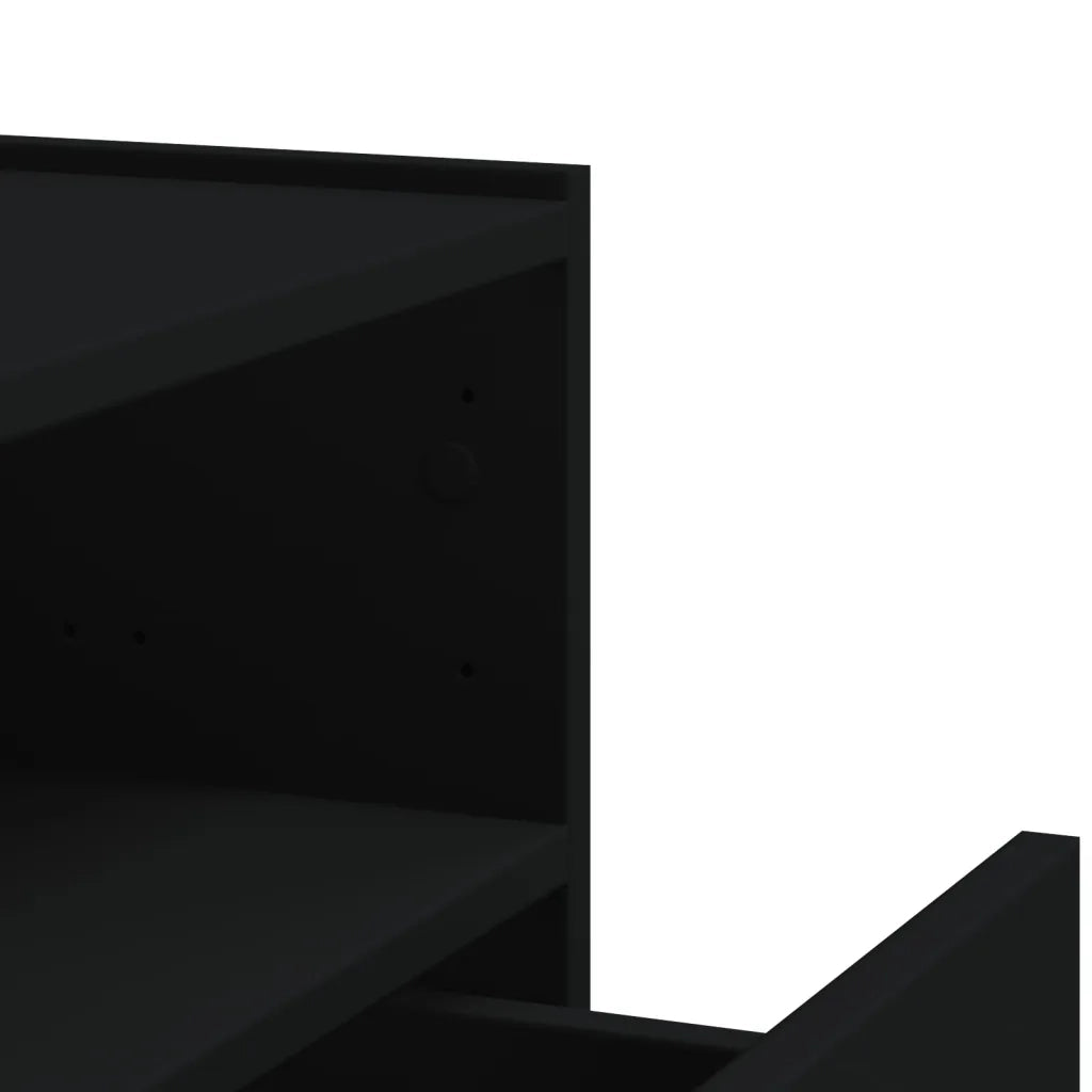Comodino a Muro Nero 45x30x35 cm 848313