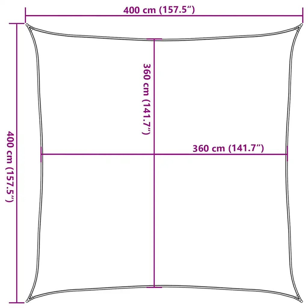 Vela Parasole 160 g/m² Rossa 4x4 m in HDPE 311606