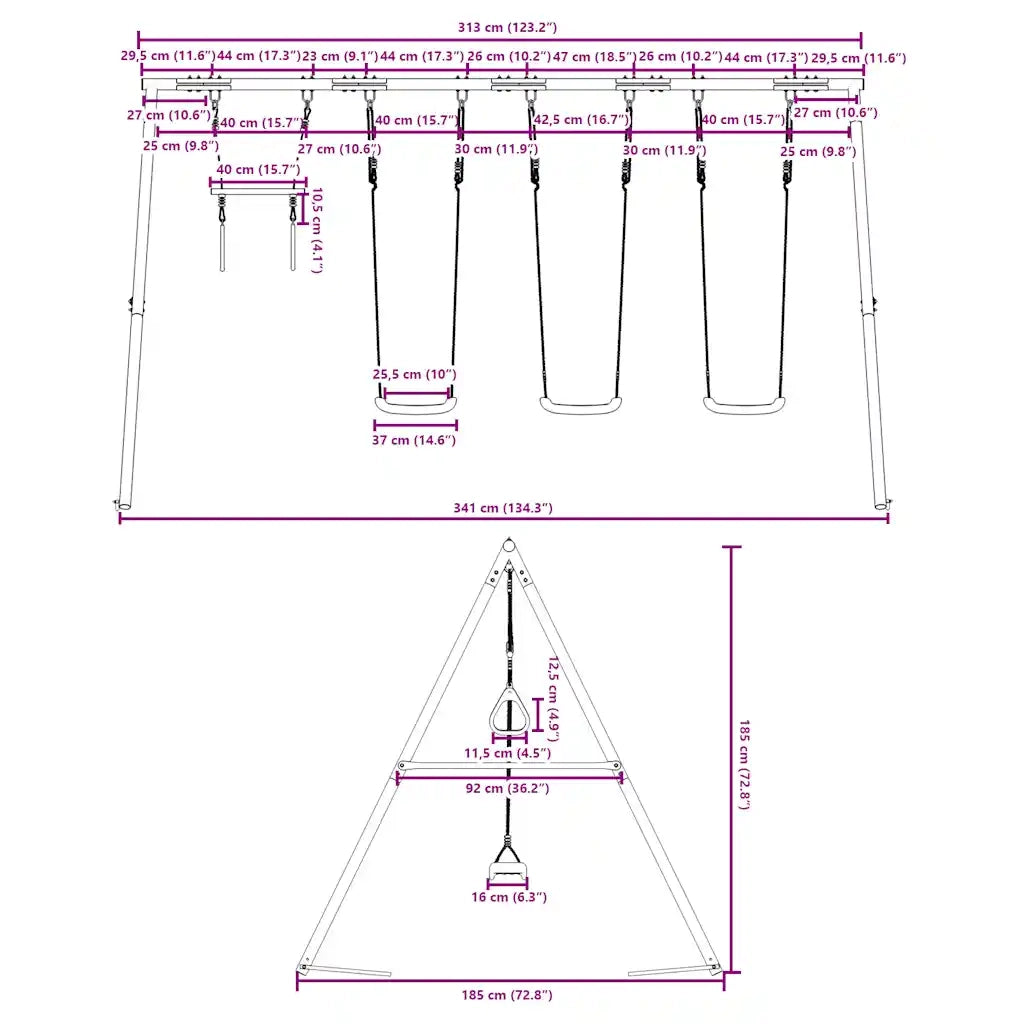 Set Gioco da Esterno con Altalene e Trapezio 3283622