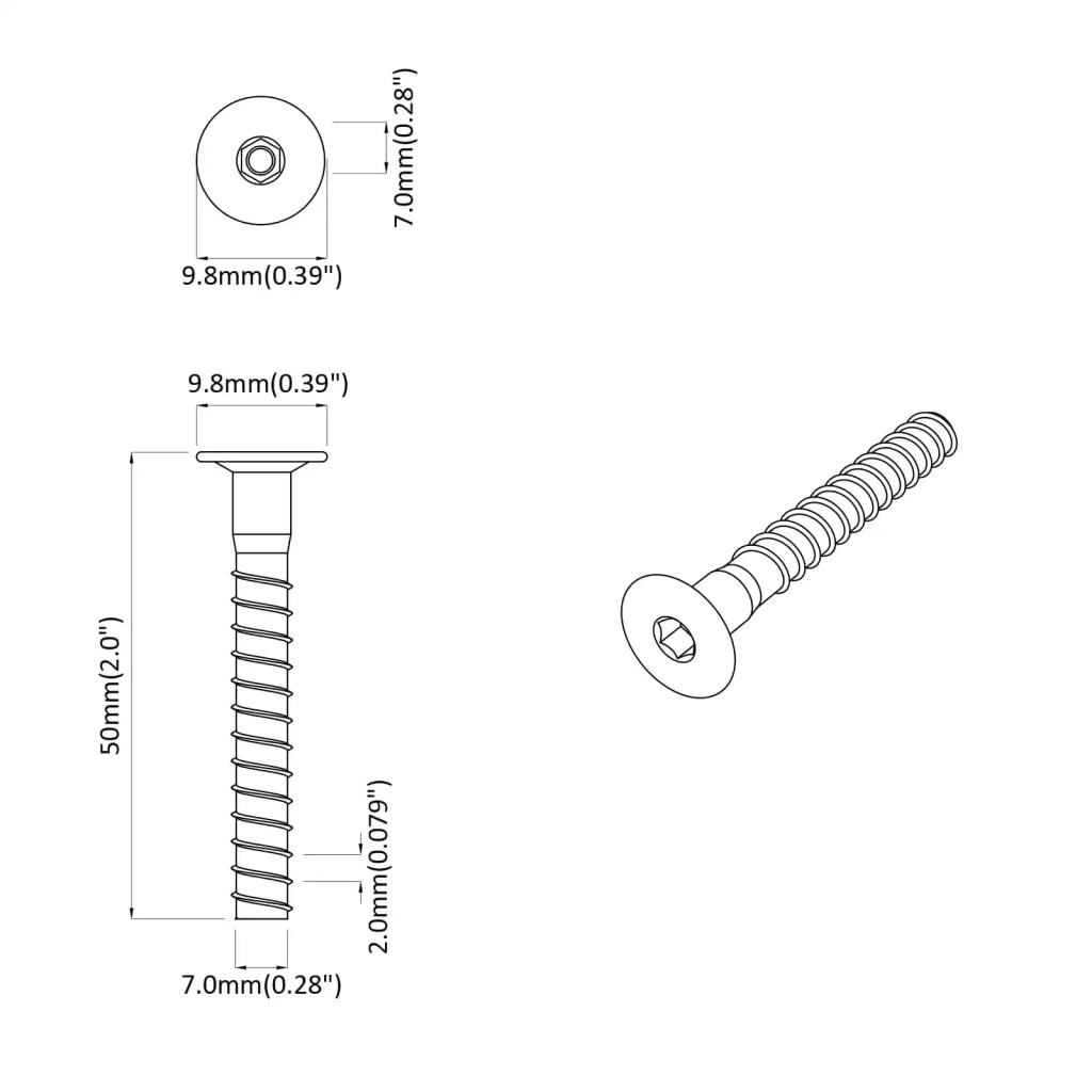 Viti confermat 2500 pcs Argento Metallo