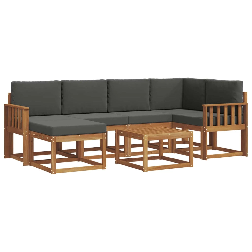 Set di divani da esterno con cuscino 7 pcs Naturale e Antracite 3366670