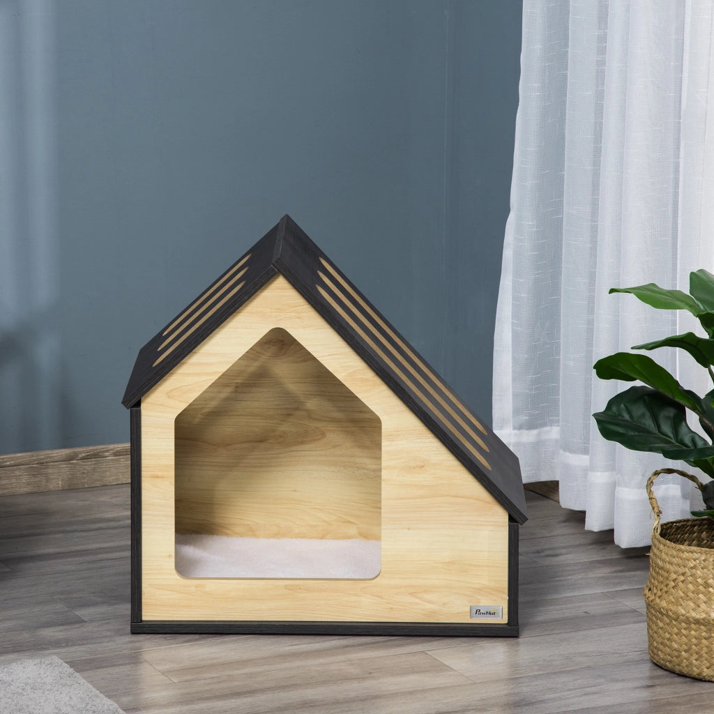 Casetta per Cani Interna con Cuscino ¨C Minimal ¨C Marrone 60x40x59