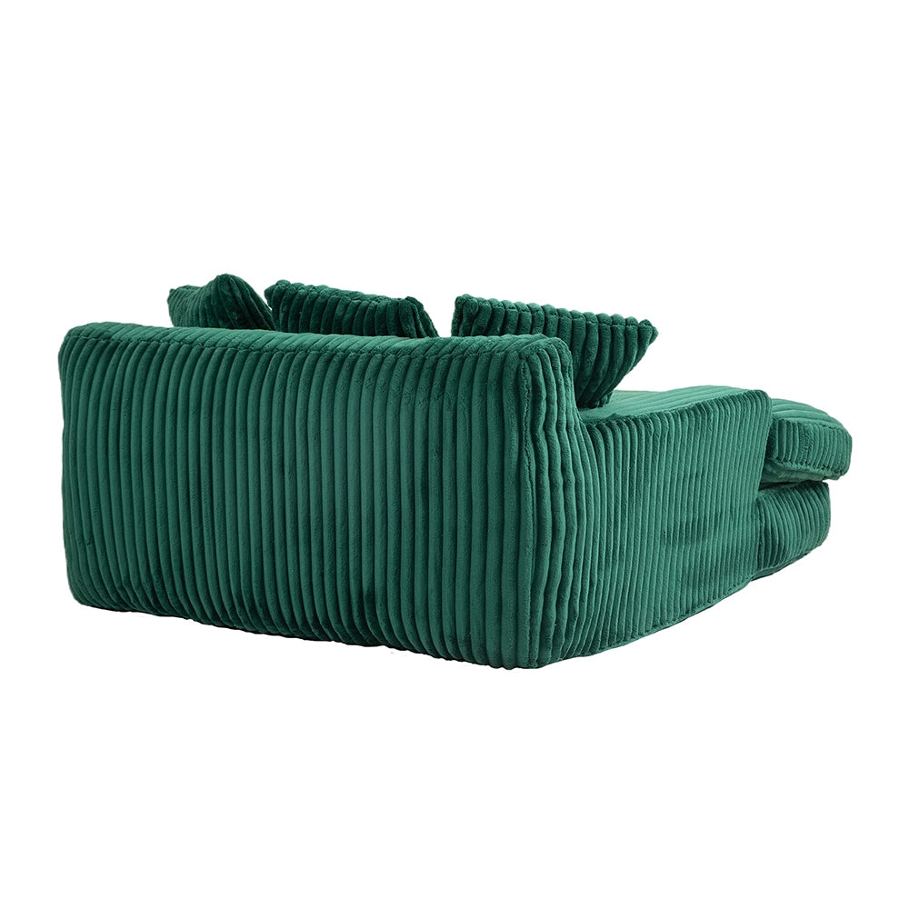 Cloud couch - Xylo - Velluto coste 3 cuscini verde smeraldo