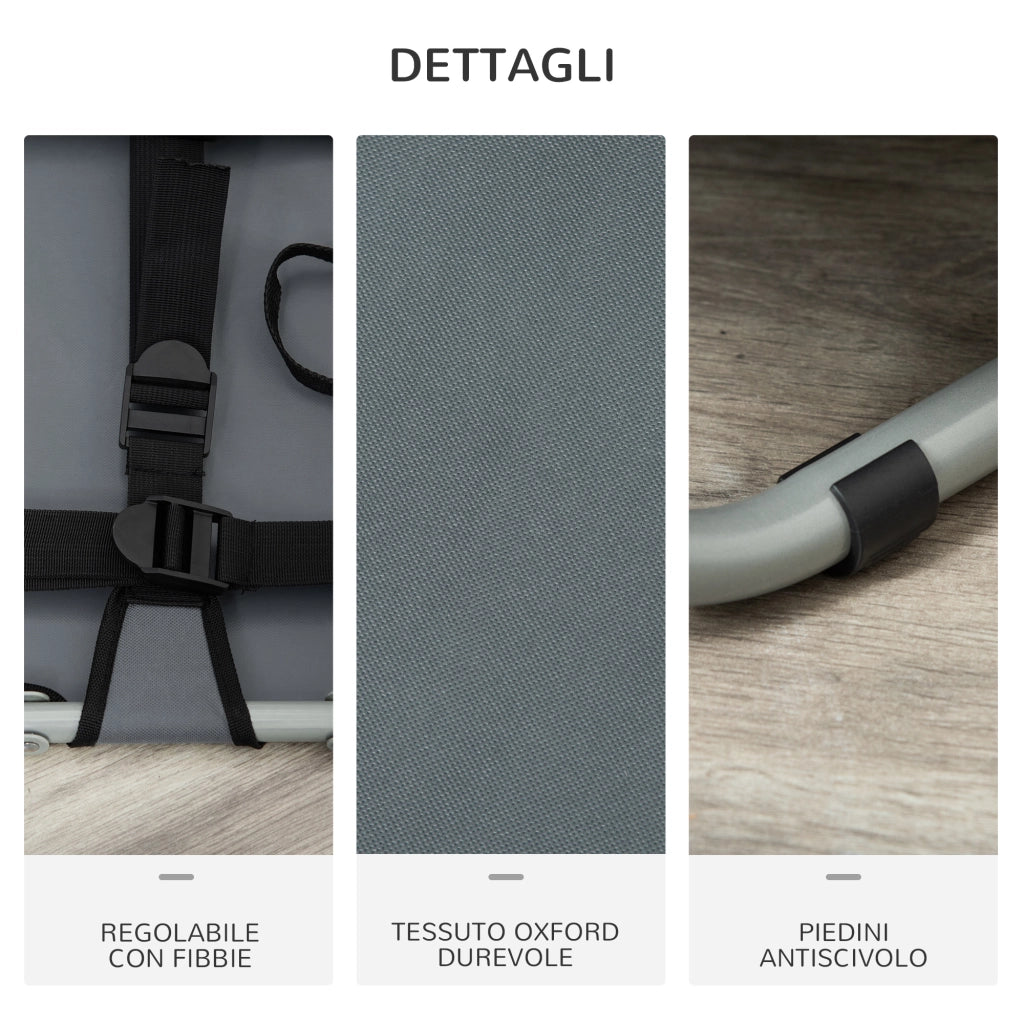Cuccia per Cani Pieghevole ¨C Minimal ¨C Grigio Acciaio Tessuto 59x46x15