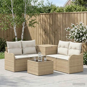 Set di divani 6 pz Beige e Bianco Crema 3447144