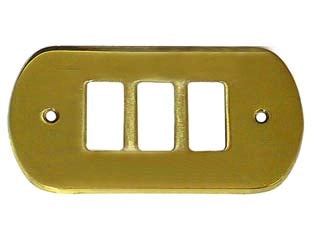 COPRINTERRUTTORI BORDO TONDO 3 POSTI IN OTTONE SATINATO- - in ottone satinato - 10 pezzi
