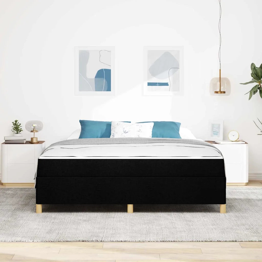 Struttura del letto con materasso Nero 180 x 200 cm Tessuto 3398957