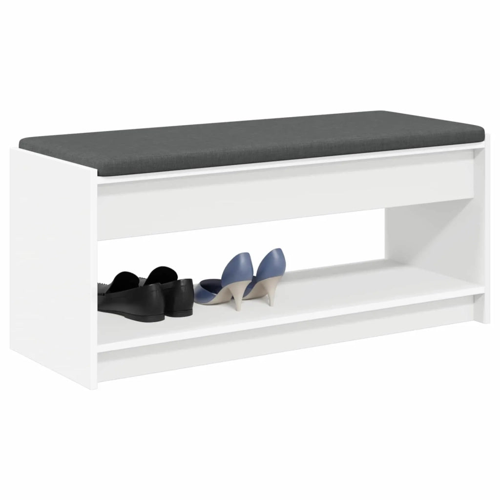 Panca per ingresso con cuscino Bianco 103 x 38 x 45 cm 891584
