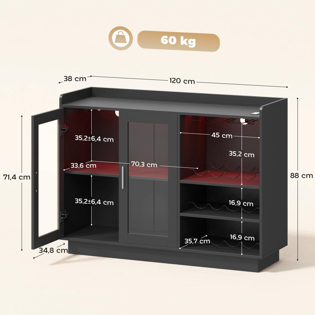 Tavolo da bar con luci LED ¨C Minimal ¨C Nero