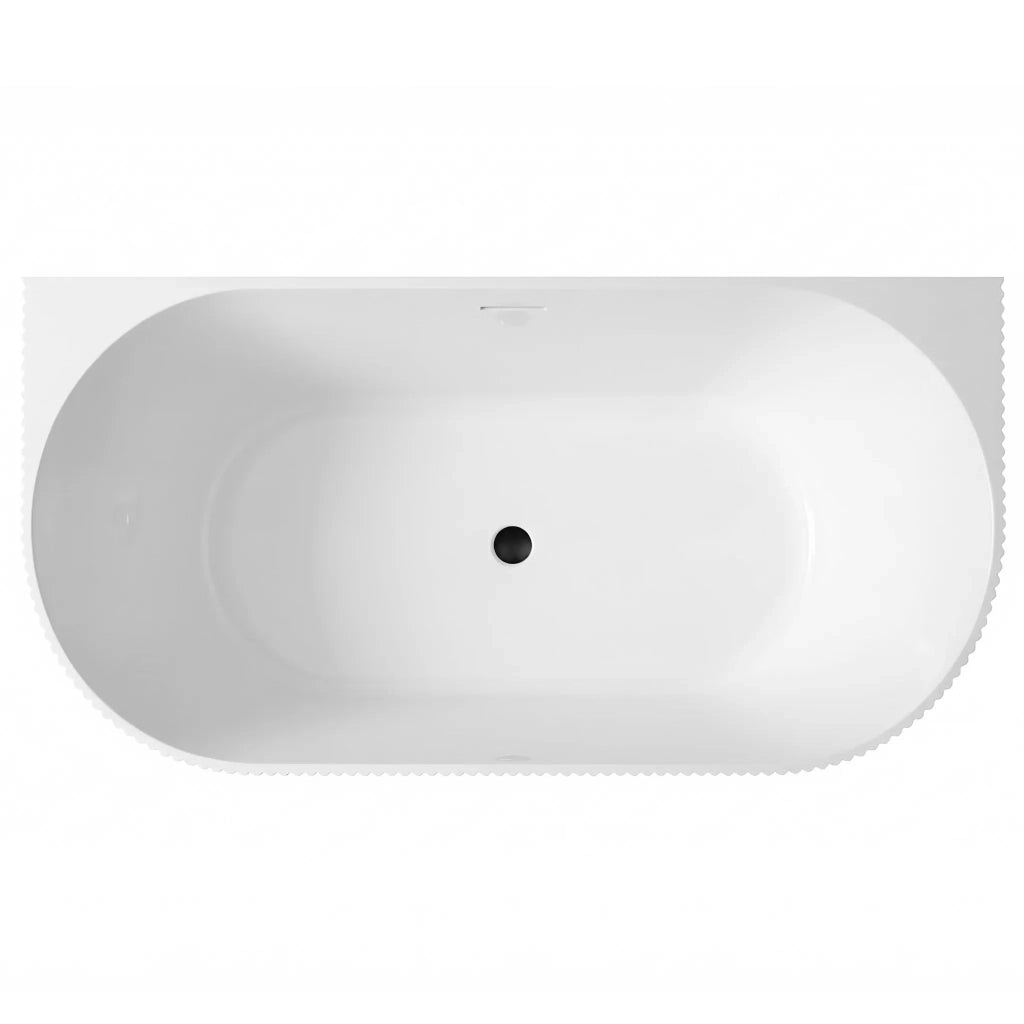 Vasca Bagno A Parete Veneta 170cm Copritappo nero