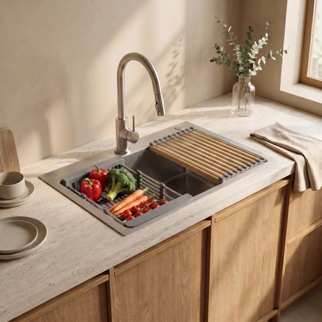 Set Di Accessori Per Lavello Da Cucina 3 Pz. Rea Grey