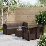 Divano da Giardino 5 Posti con Cuscini Stile Rattan PP Marrone 3443897
