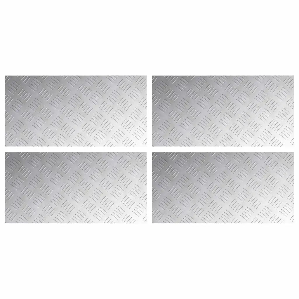 Gradini per Scale 4 pz | Tappetini per scale autoadesivi Argento 60 x 30 cm Alluminio