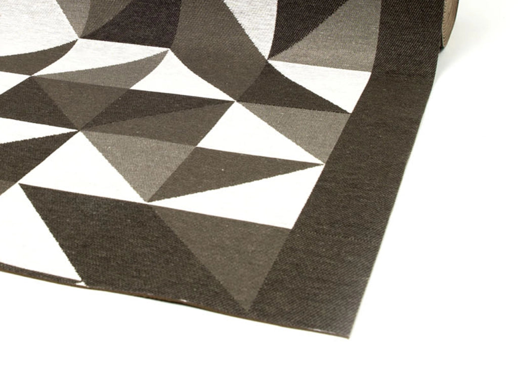 Tappeto Passatoia Cucina Antiscivolo In Tessuto Jacquard Disegno Origami Fango - 57x90 - Fango