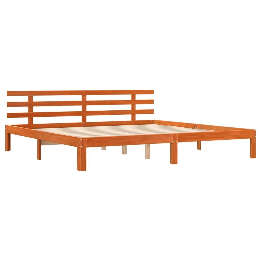 Letto matrimoniale | Letto per adulti | Struttura del letto Marrone cerato 203.5 x 205.5 x 69.5 cm